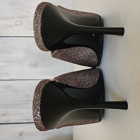 Calvin Klein Matos Open Toe Glitter Pump Heels Heel in Mahog Women's Size 9.5 - Picture 12 of 17